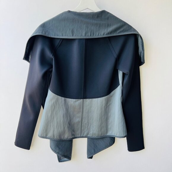 ❤️ KarolinazMarlak New York Reversible Drape collar jacket,Sage Gray/black , Siz - Picture 3 of 10